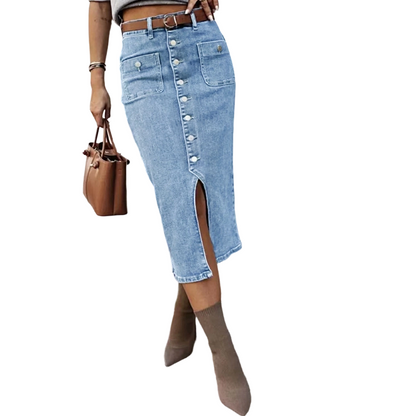 ⏳Zeitlich limitierter 50 % Rabatt⏰auf hochtaillenfarbene Jeans-Jacken👗 mit Knöpfen
