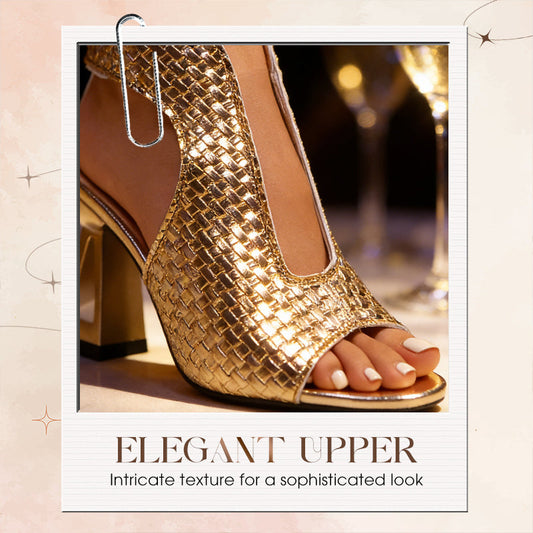 💎 50% RABATT! 💎 Elegante Peep-Toe-Sandalen mit Absatz für Damen – Gewebte Struktur, Stabiler Blockabsatz & Atmungsaktives Design 👠🌿