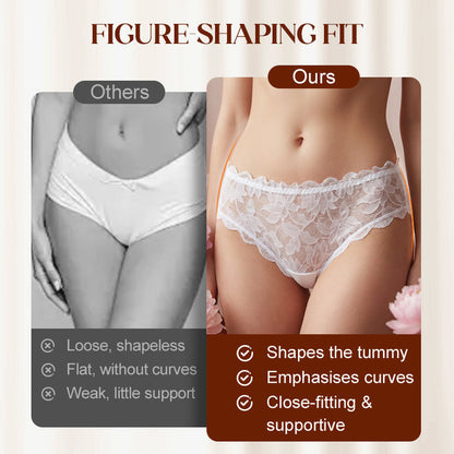 Damen Bikini-Slip aus Spitze mit Blumenmuster und niedriger Taille