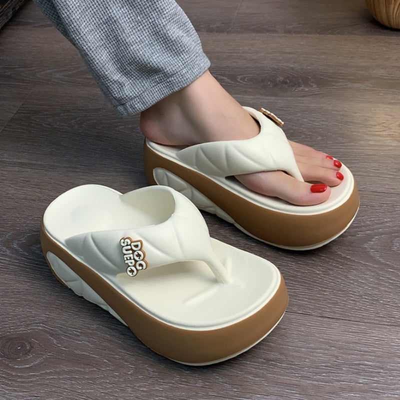 📢📢50% RABATT! ⏰Sommerliche Flip-Flops für Damen mit weicher Plateausohle und Farbblock-Design