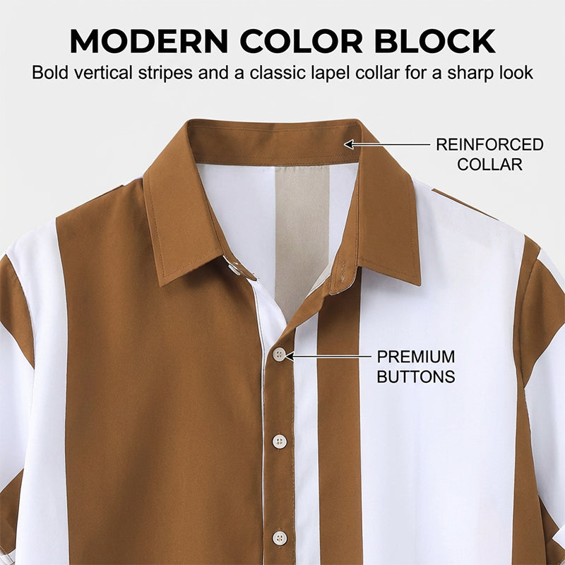 Herren Farbblock-Shirt & Hose 2‑Teile Set