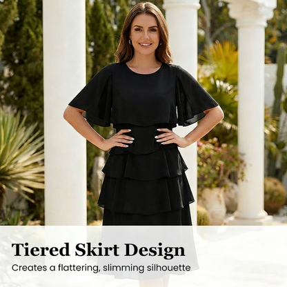 🌸Elegantes Kleid mit gestuften Rüschenärmeln