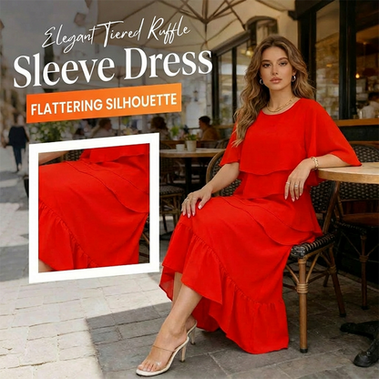 🌸Elegantes Kleid mit gestuften Rüschenärmeln