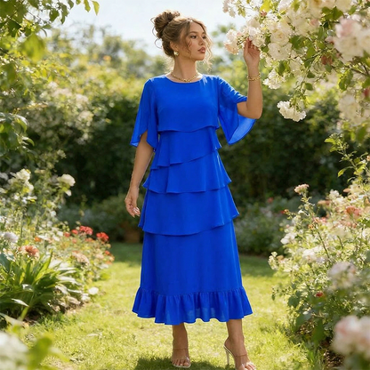 🌸Elegantes Kleid mit gestuften Rüschenärmeln