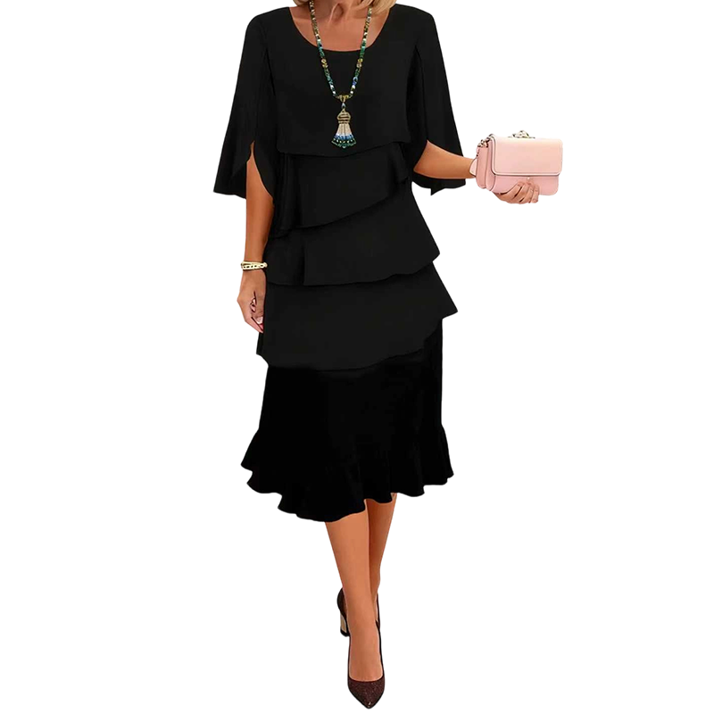 🌸Elegantes Kleid mit gestuften Rüschenärmeln