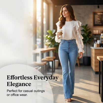 🔥Solange der Vorrat reicht 50 % Rabatt!🎉Elastische Schlagjeans für Damen mit hoher Taille