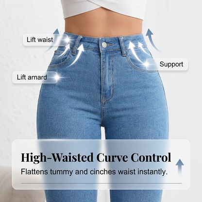 🔥Solange der Vorrat reicht 50 % Rabatt!🎉Elastische Schlagjeans für Damen mit hoher Taille