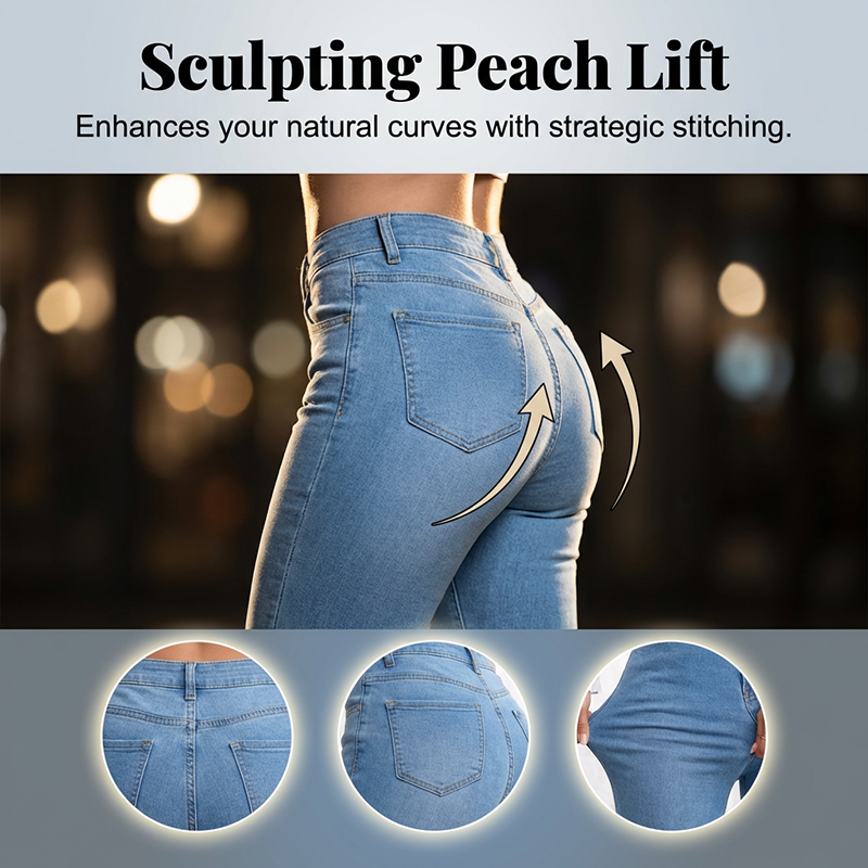🔥Solange der Vorrat reicht 50 % Rabatt!🎉Elastische Schlagjeans für Damen mit hoher Taille