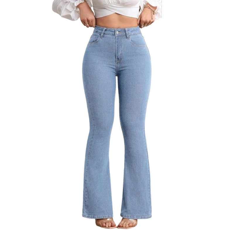 🔥Solange der Vorrat reicht 50 % Rabatt!🎉Elastische Schlagjeans für Damen mit hoher Taille