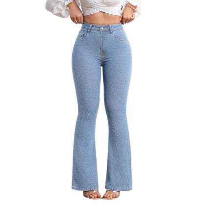 🔥Solange der Vorrat reicht 50 % Rabatt!🎉Elastische Schlagjeans für Damen mit hoher Taille