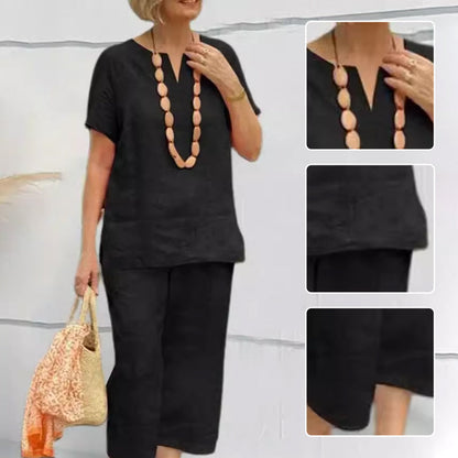 ✨Sommer-Set aus Kurzarmhemd und Hose mit elastischem Bund
