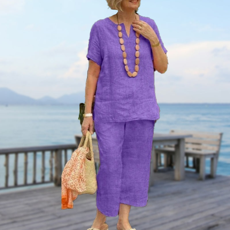 ✨Sommer-Set aus Kurzarmhemd und Hose mit elastischem Bund