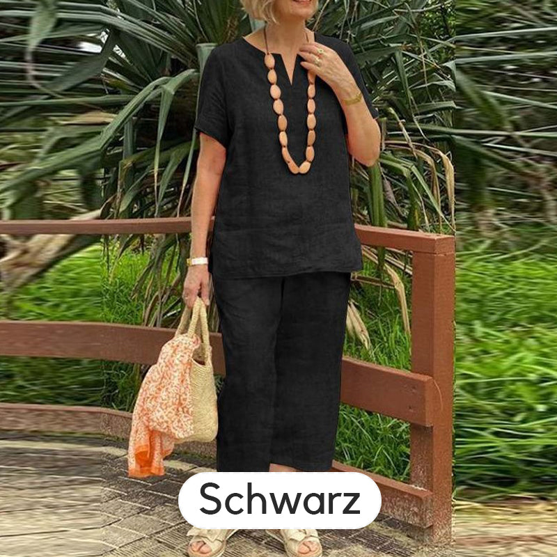 ✨Sommer-Set aus Kurzarmhemd und Hose mit elastischem Bund