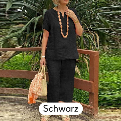✨Sommer-Set aus Kurzarmhemd und Hose mit elastischem Bund