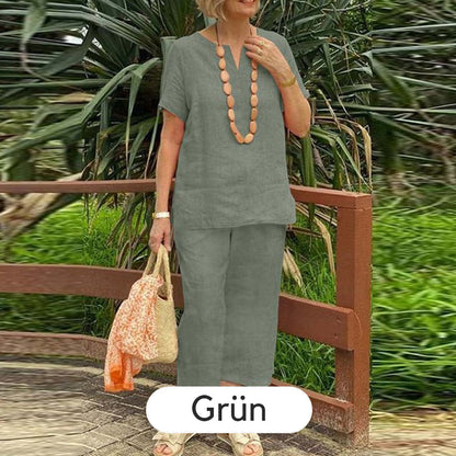 ✨Sommer-Set aus Kurzarmhemd und Hose mit elastischem Bund