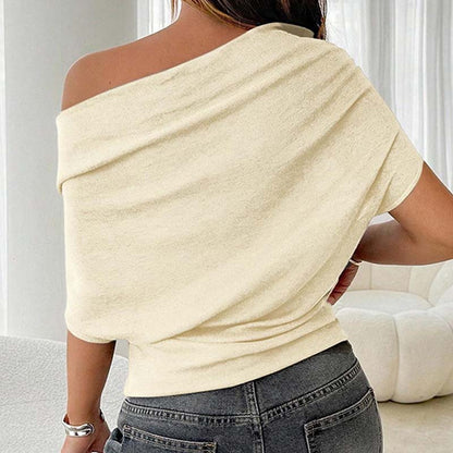 🔥 Heißer Sale: 50 % Rabatt!! 🔥 Asymmetrisches Off-Shoulder-Oberteil mit Fledermausärmeln für Damen