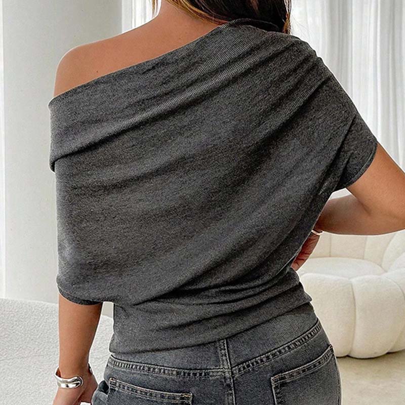 🔥 Heißer Sale: 50 % Rabatt!! 🔥 Asymmetrisches Off-Shoulder-Oberteil mit Fledermausärmeln für Damen