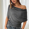 🔥 Heißer Sale: 50 % Rabatt!! 🔥 Asymmetrisches Off-Shoulder-Oberteil mit Fledermausärmeln für Damen