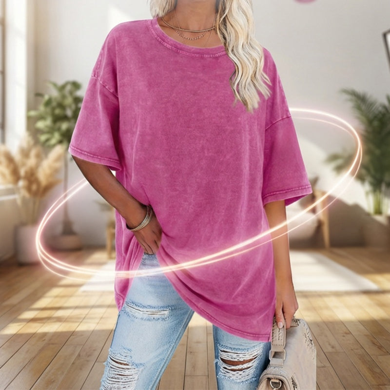 Oversize-T-Shirt für Damen im Washed-Vintage-Look