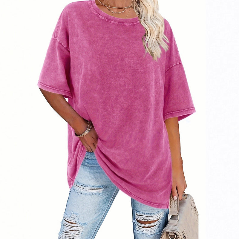 Oversize-T-Shirt für Damen im Washed-Vintage-Look