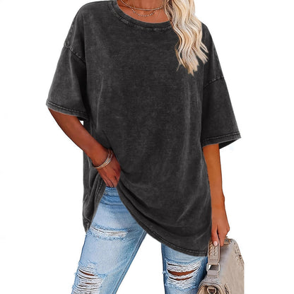 Oversize-T-Shirt für Damen im Washed-Vintage-Look